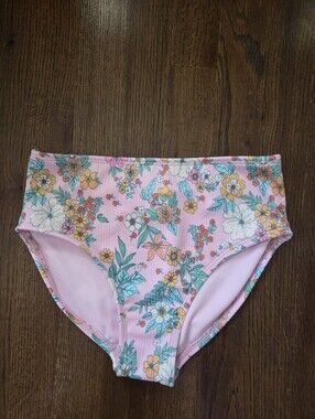 New Art Class Girls Large 10/12 Floral Bikini Swim Bottoms